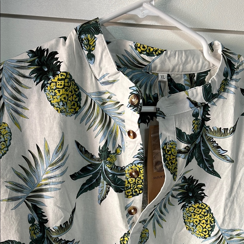 Pineapple & Palm Print Blouse